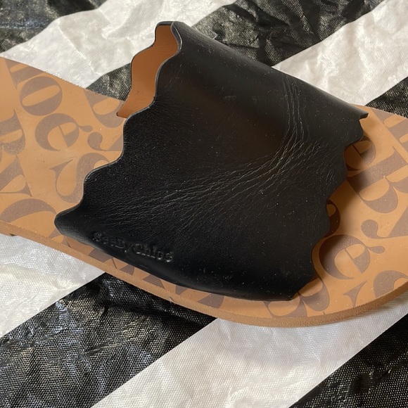 See by Chloe Essie Scalloped Slide Sandals - Size 8 - Picture 4 of 10